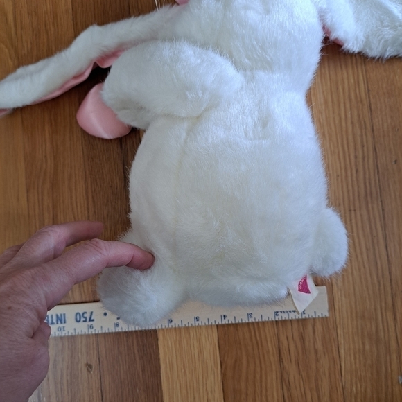 Vintage Dakin Lou Rankin 1992 White Plush Bunny Rabbit Pink Floppy Ears Toy 10" - Picture 11 of 12